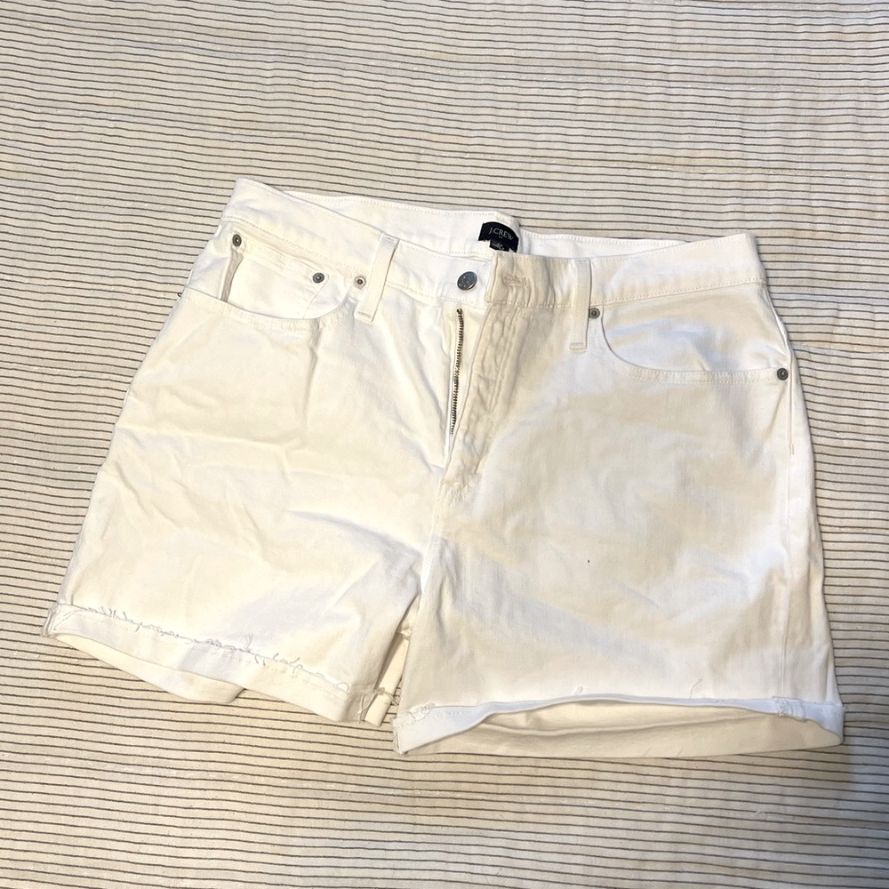 J crew white cuffed shorts